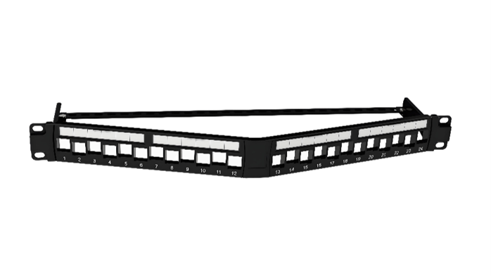 Patch Panel, Metal & Plastic, Angled Without Dust Cover