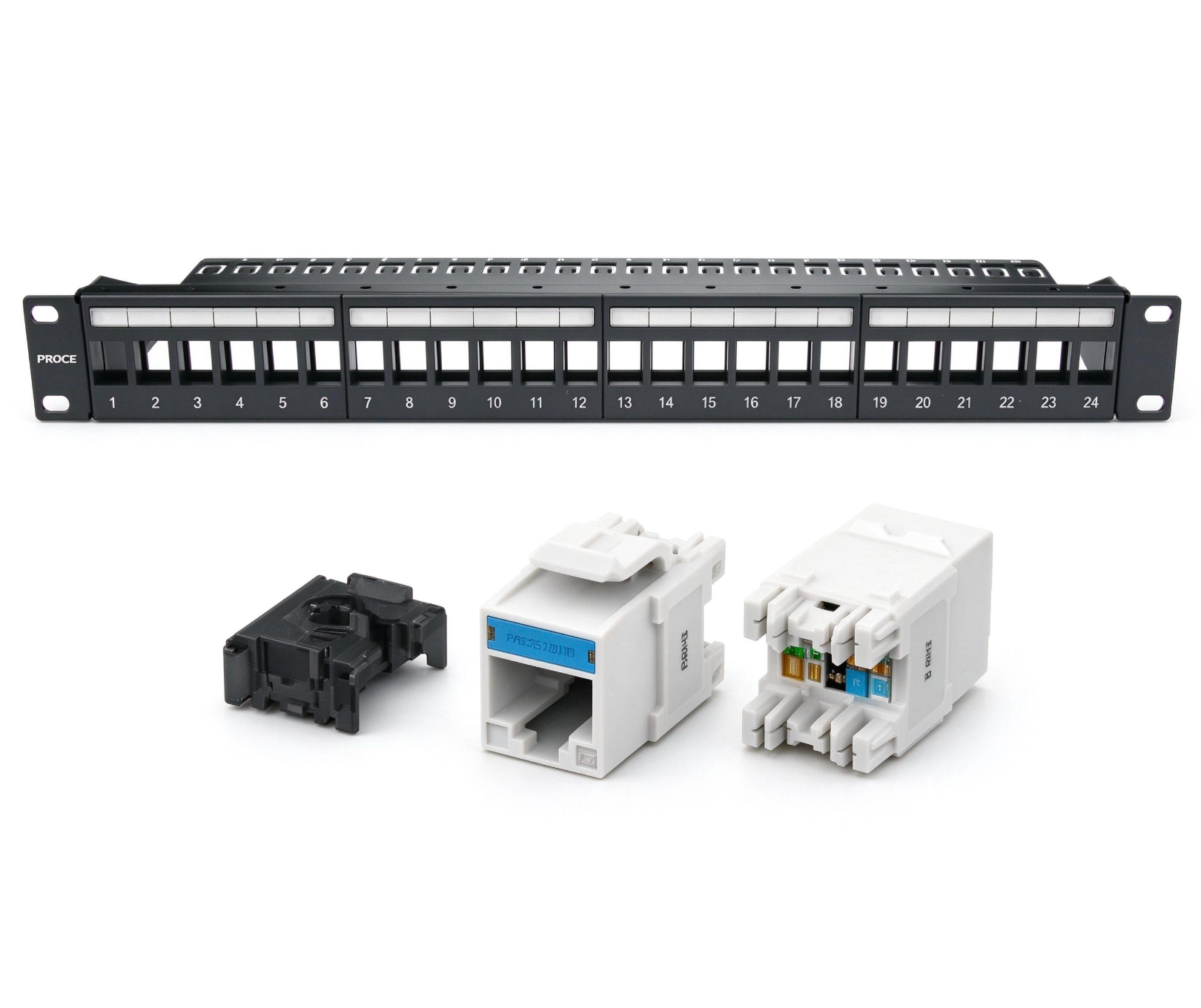 1HU 24 Ports Modular Patch Panel CPXX-XXX-1X
