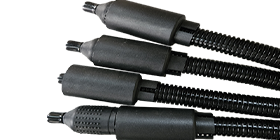 2) Weatherproof boot and PA6 shell for connector protection