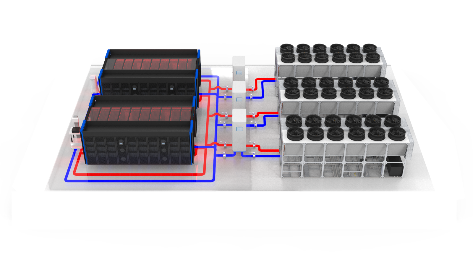 Liquid-cooling-ready modular data center system diagram